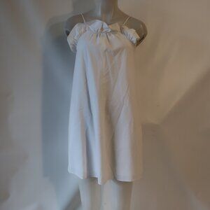 Womens Cory White Ruffle Trim Dress XS